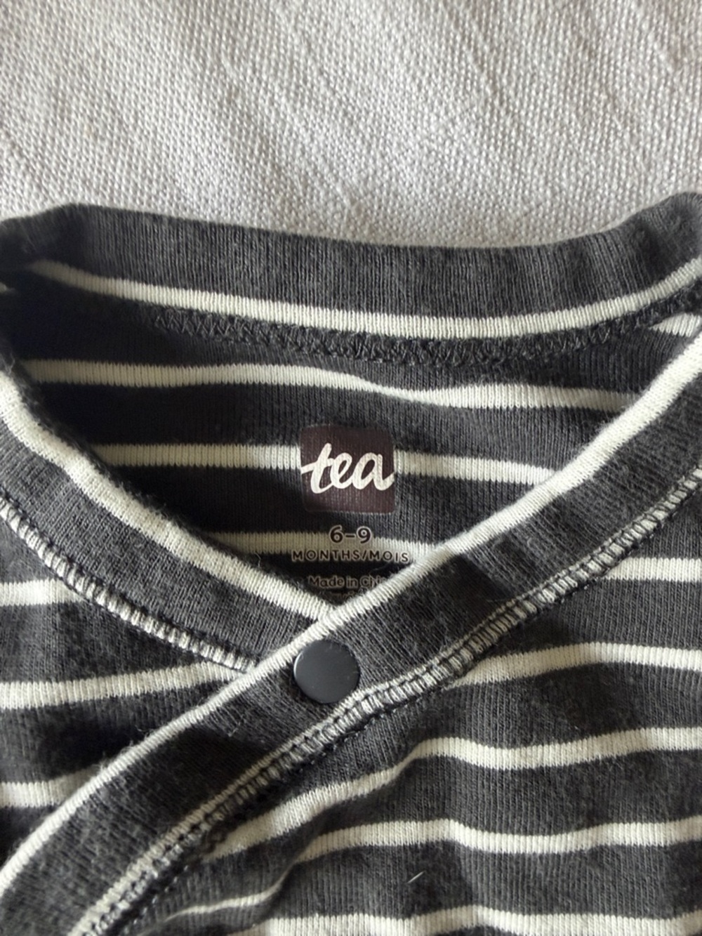 Tea Collection Black & White Striped Baby Footie